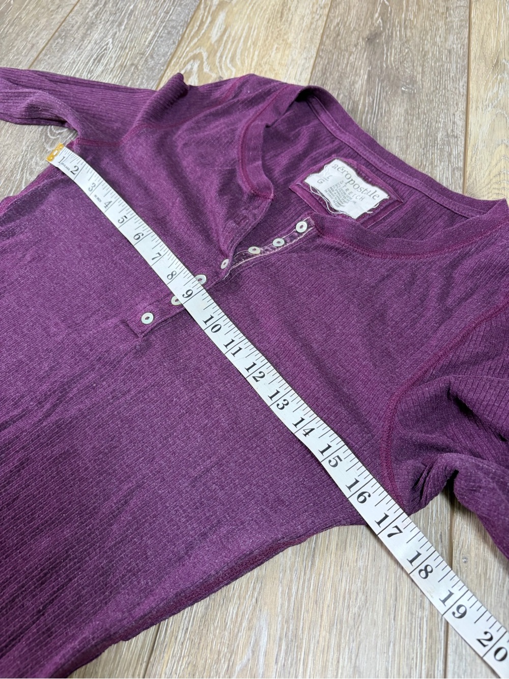 Aeropostale Y2K Vintage Button-Front Long Sleeve Henley - Picture 7 of 8